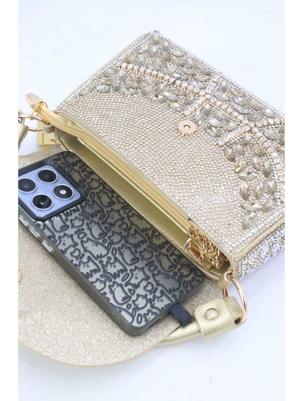 Sac à Main Soirée Strass 25P-6142-Plain Gold — vue 5