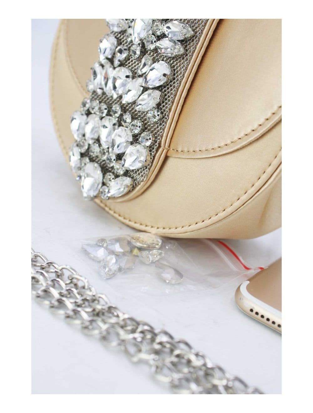Sac Soirée à Languette Diamants 24P-5929-Doré