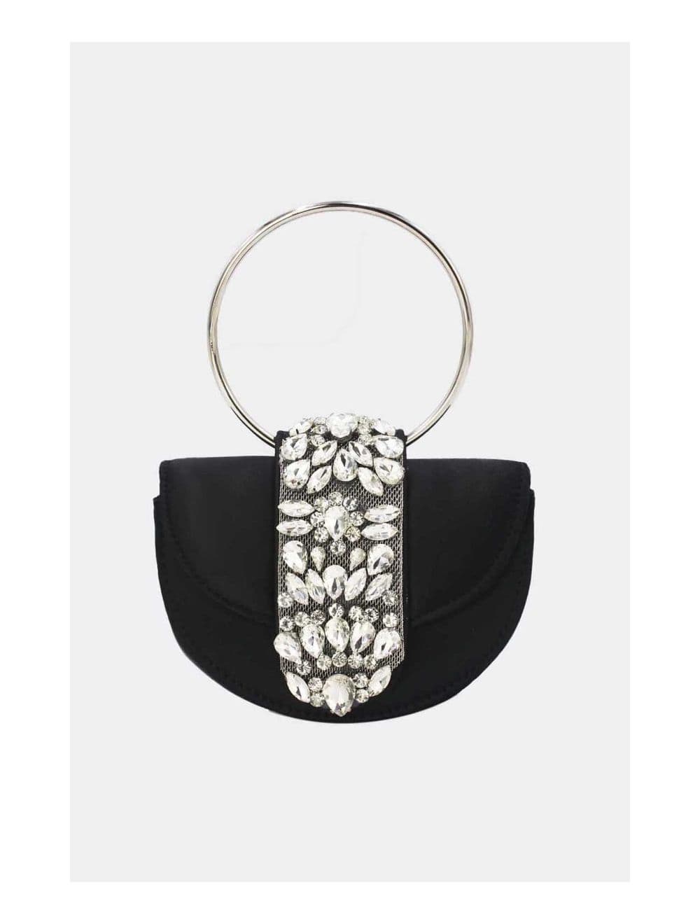Sac Soirée à Languette Diamants 24P-5929-Noir