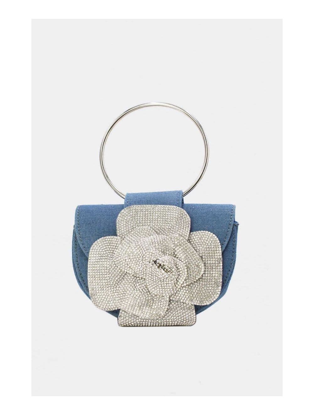 Sac Soirée Strass à Fleur 24P-5930-Bleu