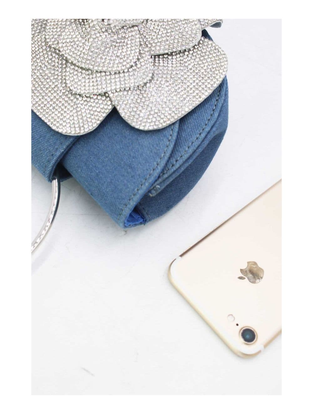 Sac Soirée Strass à Fleur 24P-5930-Bleu — vue 5