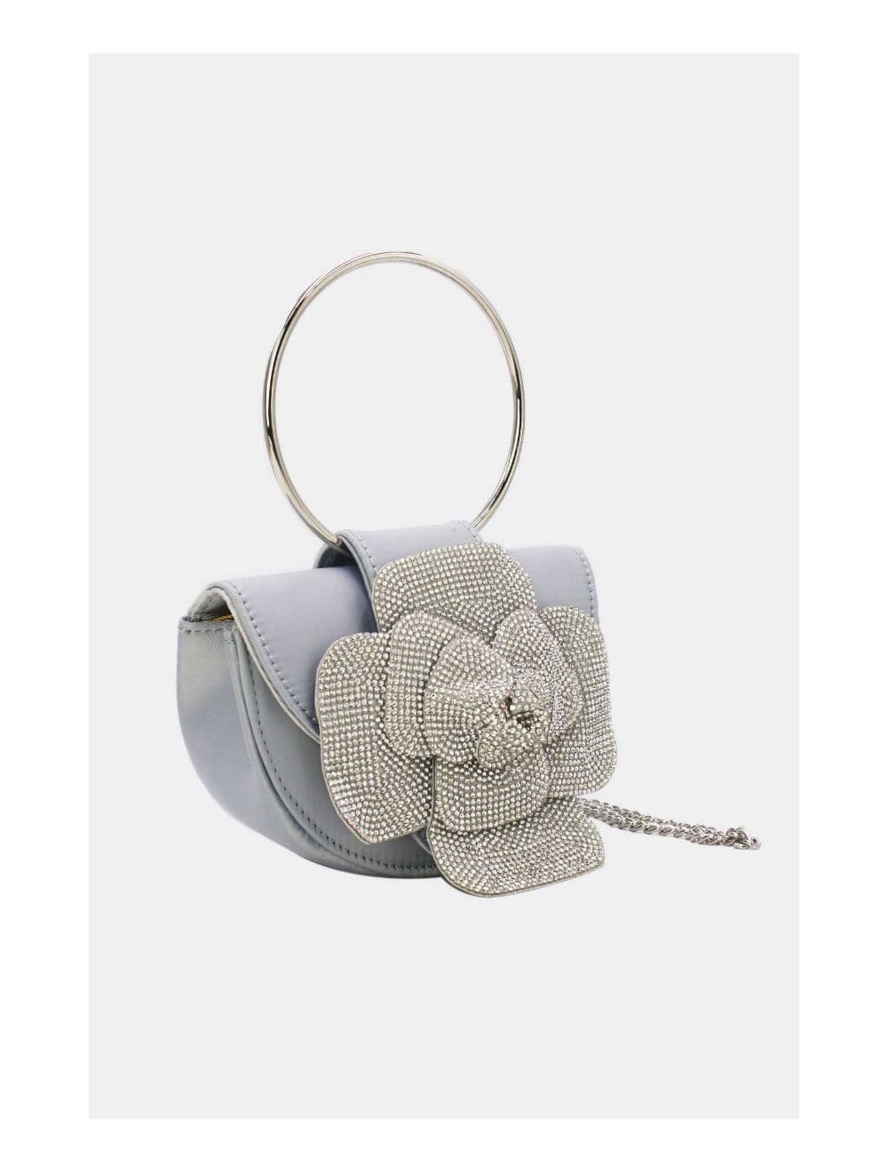 Sac Soirée Strass à Fleur 24P-5930-Argenté — vue 3