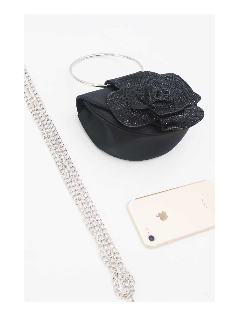 Sac Soirée Strass à Fleur 24P-5930-Noir — vue 5