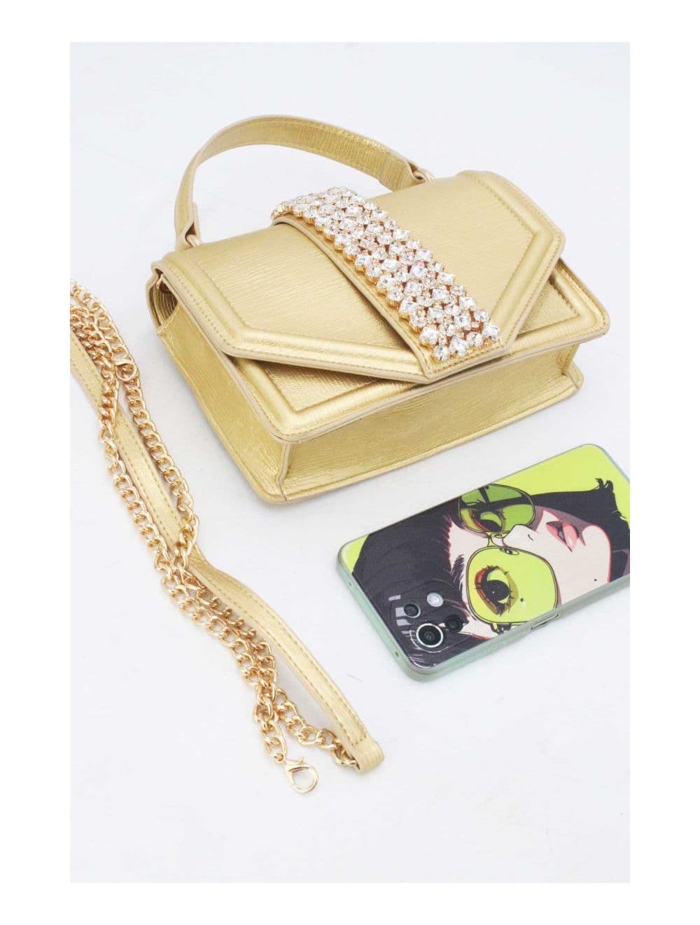 Sac Soirée Et Mariage Orné Diamants 24P-5871-Doré — vue 5