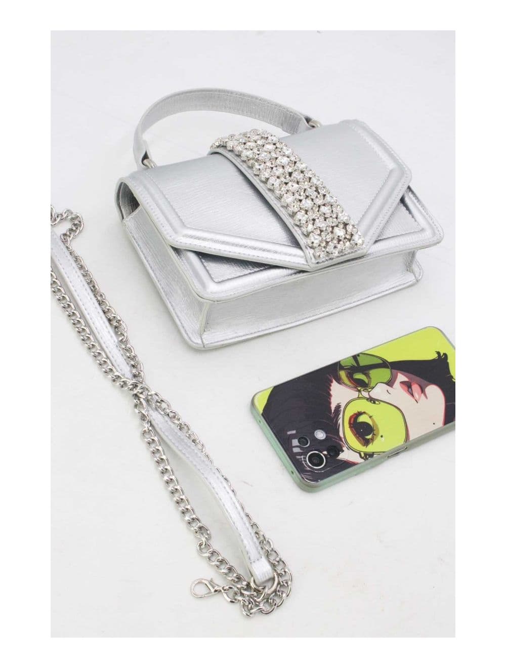 Sac Soirée Et Mariage Orné Diamants 24P-5871-Argenté — vue 5