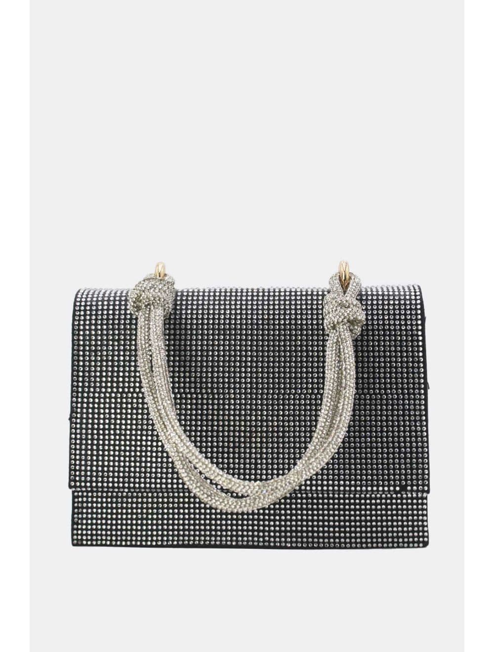 Sac Soirée Strass Minimaliste  23P-5708-Noir