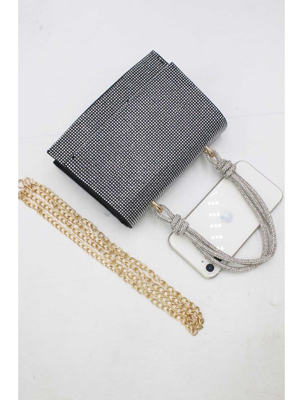 Sac Soirée Strass Minimaliste  23P-5708-Noir — vue 4