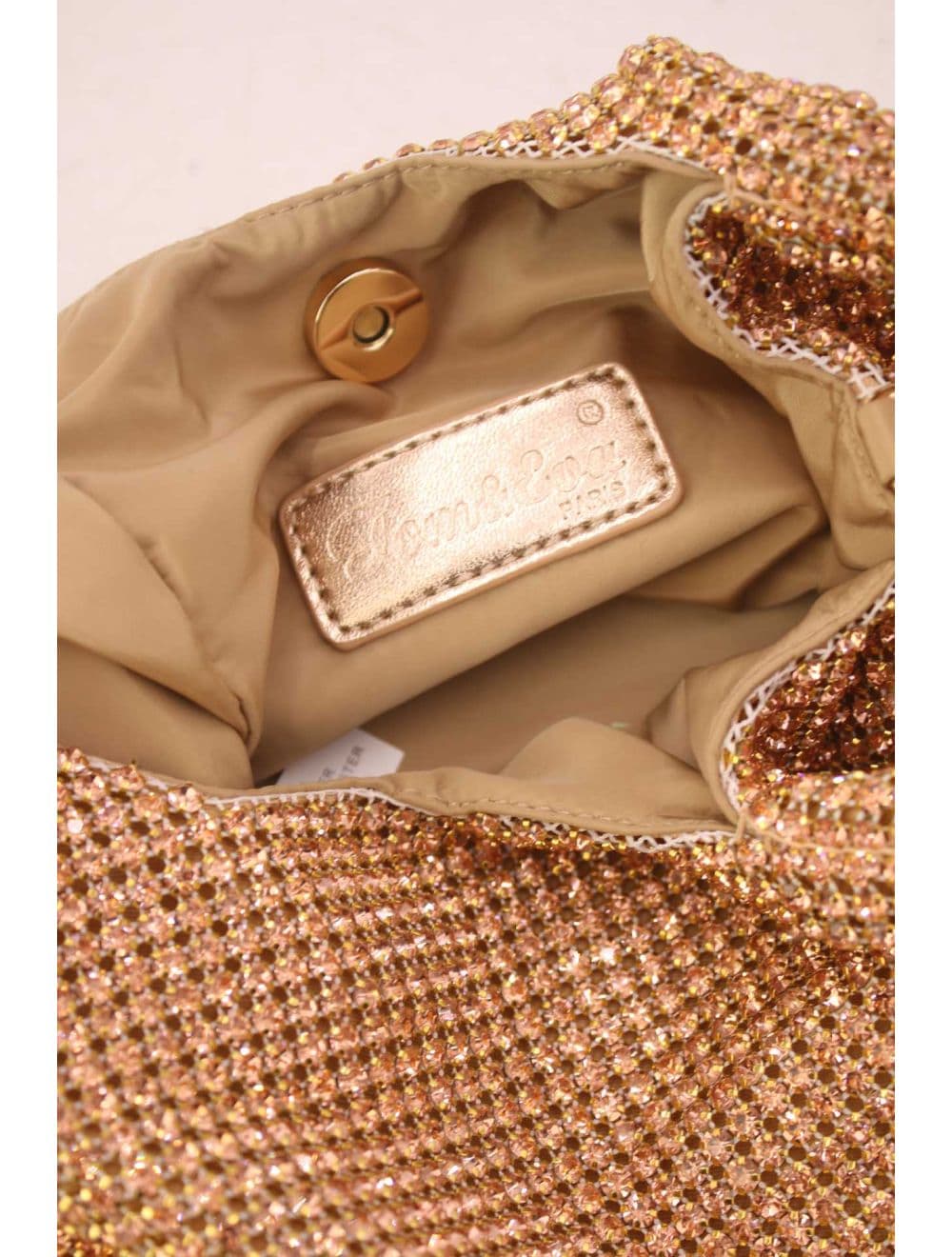 Sac À Main Seau Diamant Strass Pour Femmes-22P-5605-Champagne — vue 3