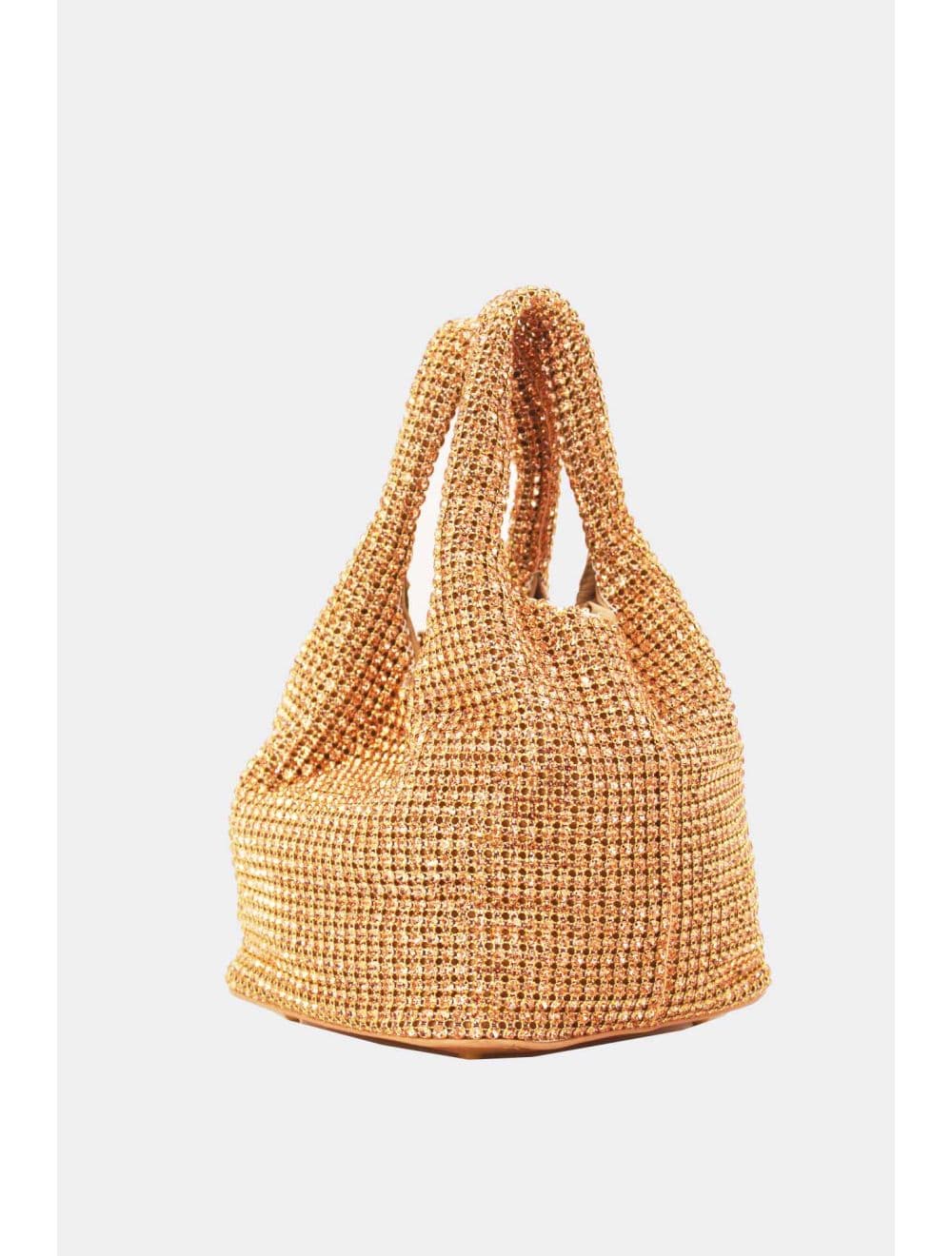 Sac À Main Seau Diamant Strass Pour Femmes-22P-5605-Champagne — vue 4
