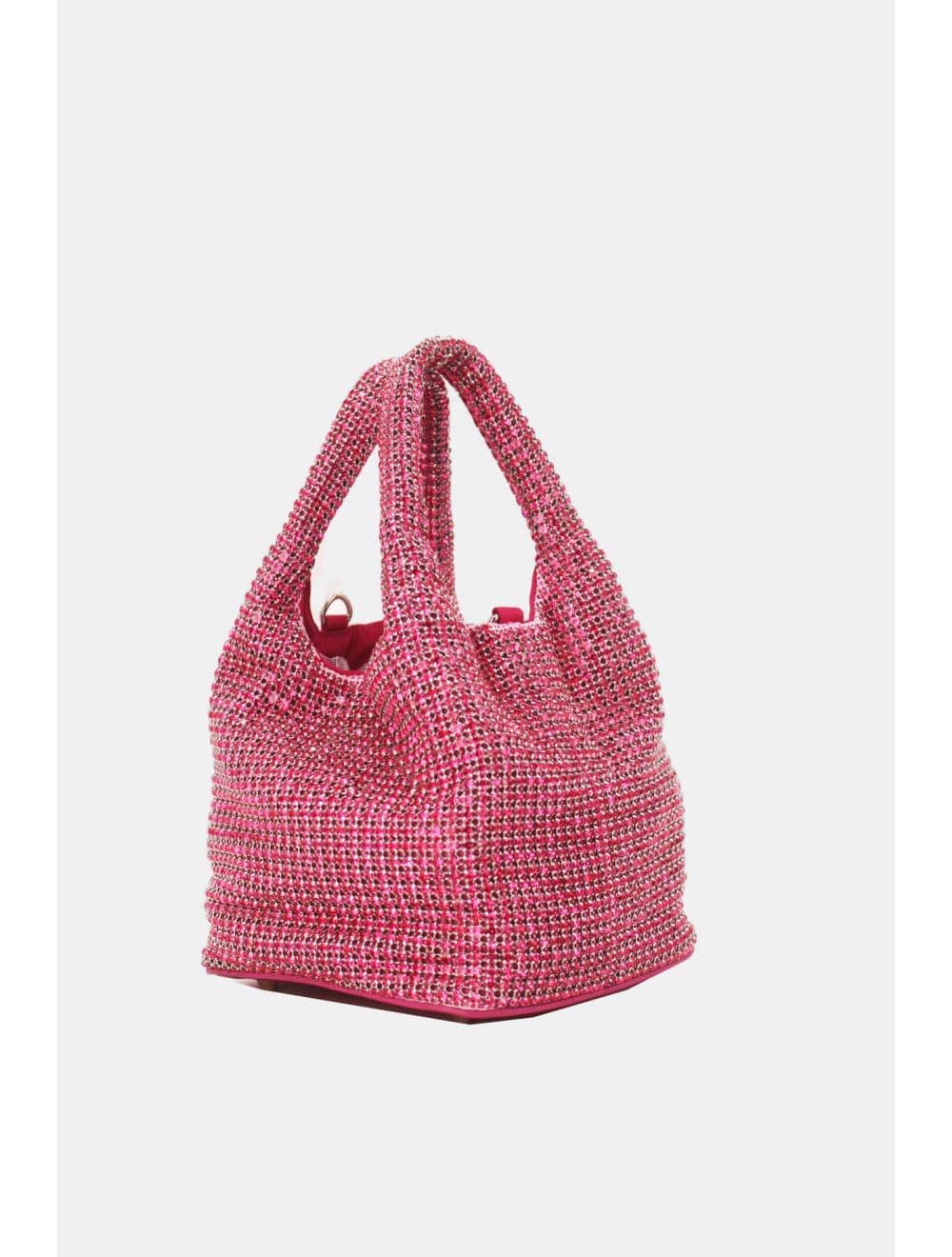 Sac À Main Seau Diamant Strass Pour Femmes-22P-5605-Fushia — vue 3