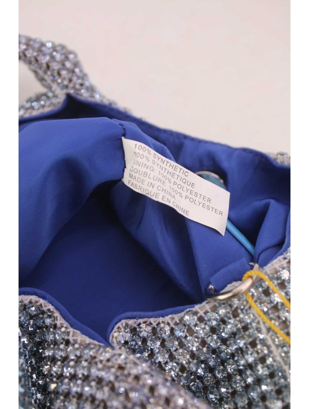 Sac À Main Seau Diamant Strass Pour Femmes-22P-5605-Bleu/Argent — vue 5