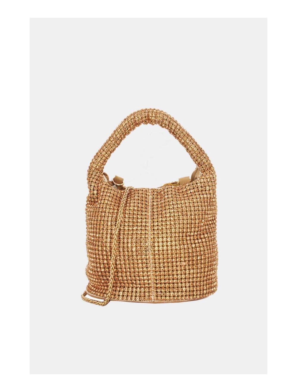 Sac Seau Soirée Avec Strass Minimaliste 23P-5707-Champagne — vue 2