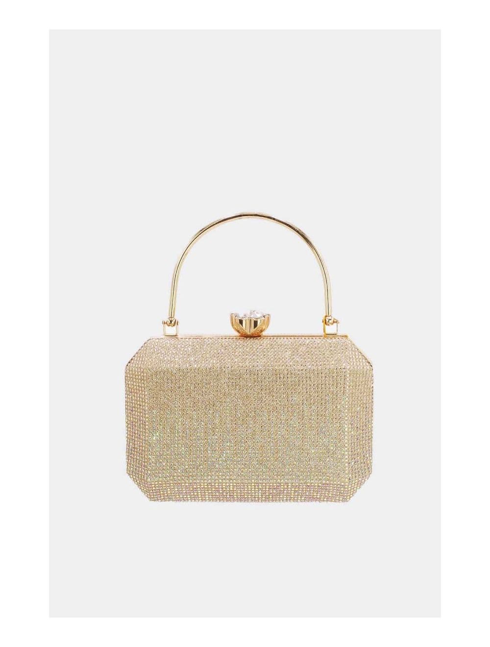 Sac Soirée Boîte de Nuit Strass  23P-5719-Doré