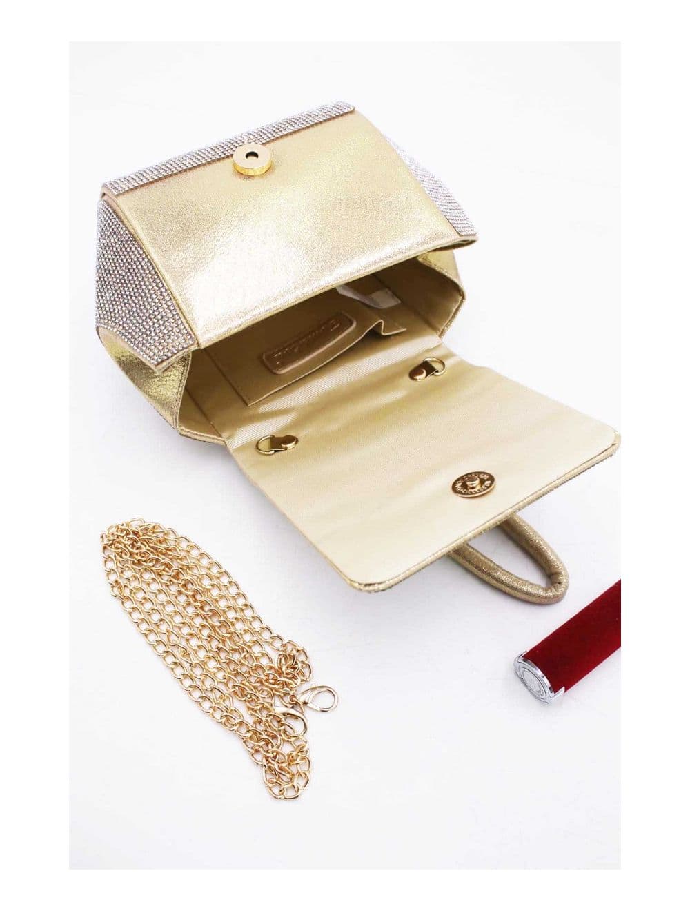 Pochette Soirée ou Mariage Avec Strass -21P-5355-Gold