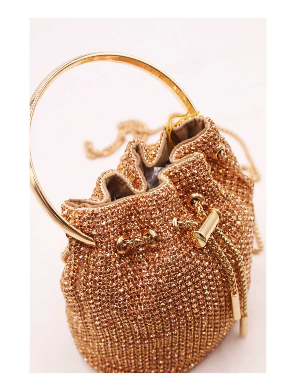 Petit Sac Seau Soirée Avec Strasse -22P-5505-Champagne — vue 3