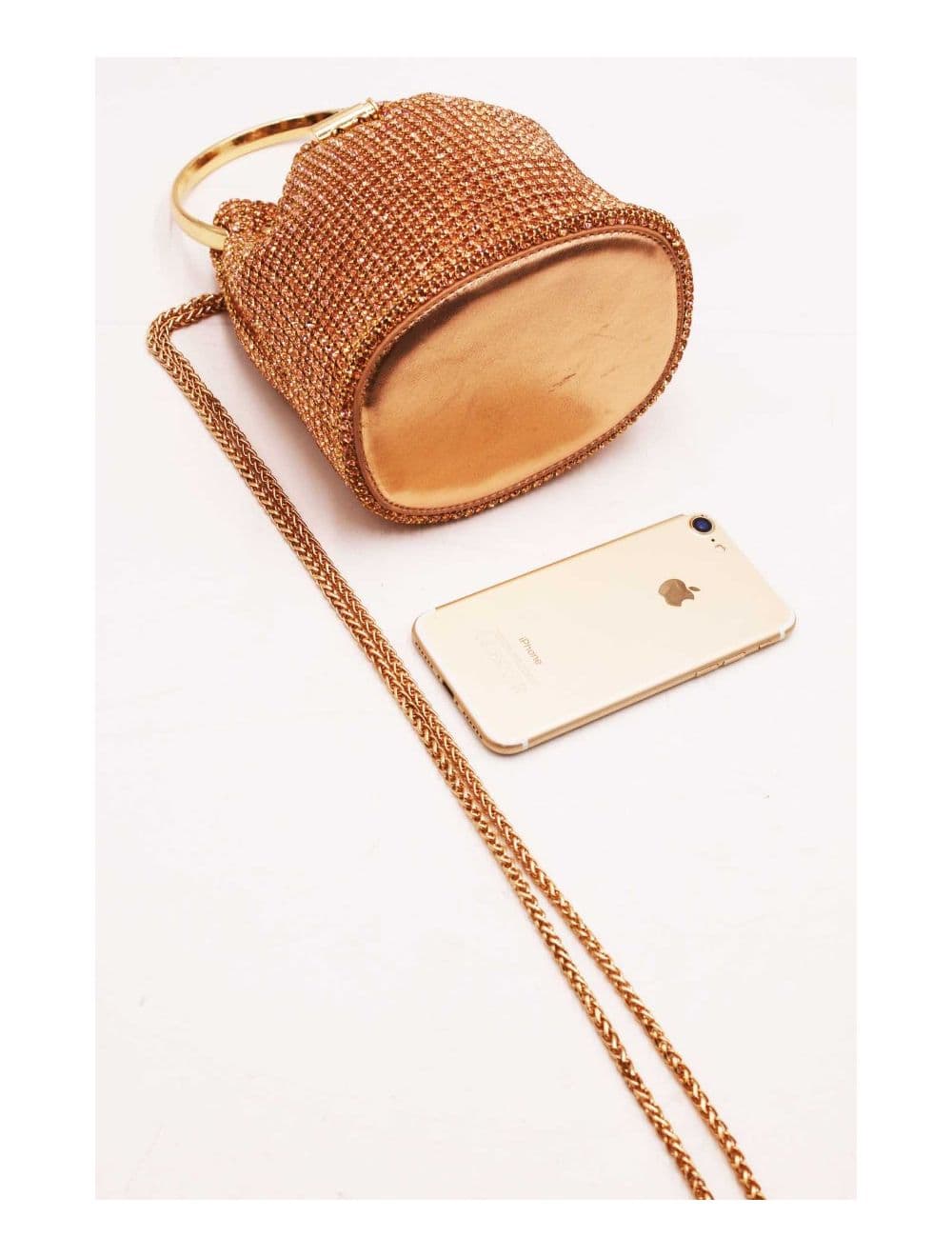 Petit Sac Seau Soirée Avec Strasse -22P-5505-Champagne — vue 4