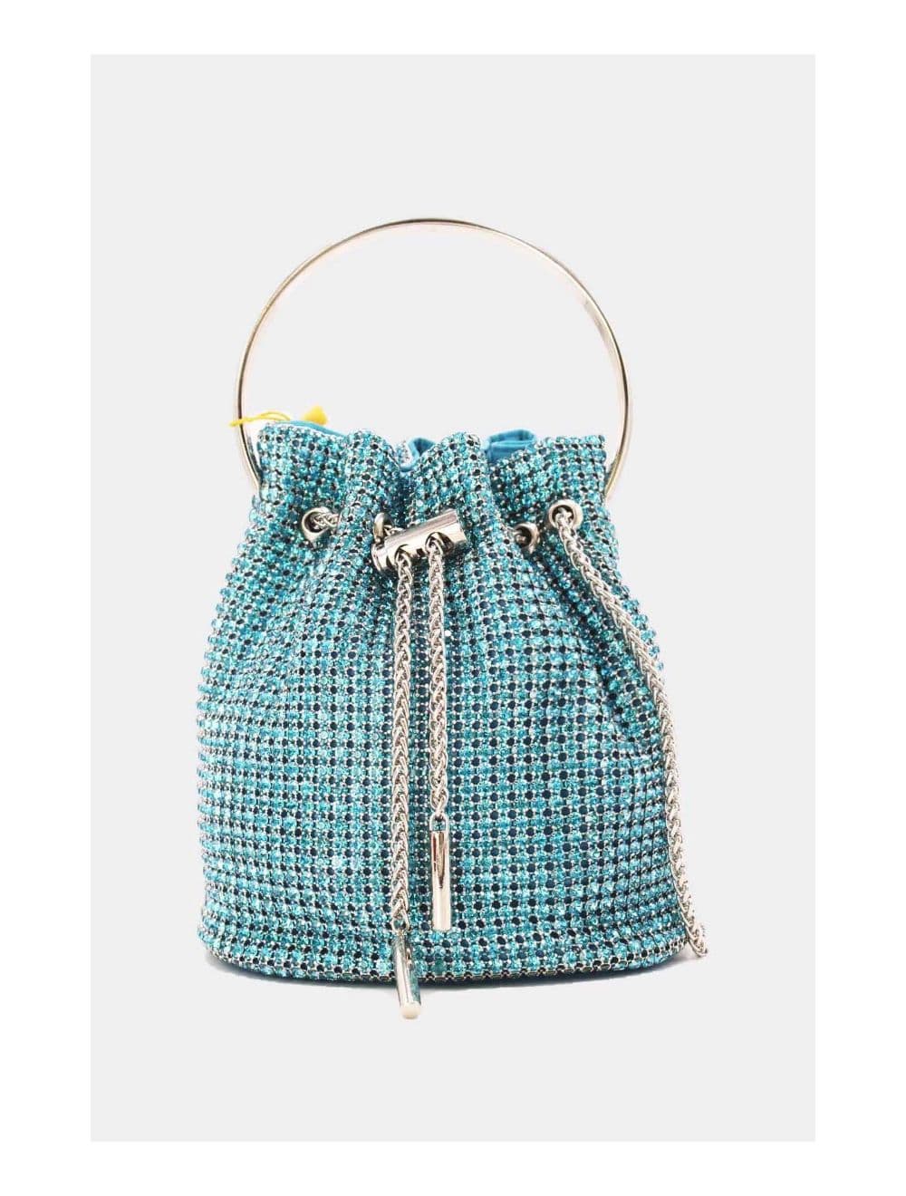 Petit Sac Seau Soirée Avec Strasse -22P-5505-Bleu