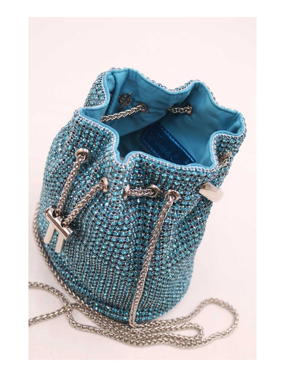 Petit Sac Seau Soirée Avec Strasse -22P-5505-Bleu — vue 3