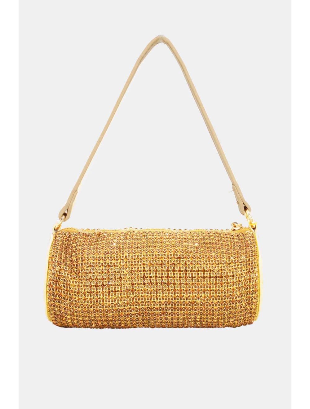 Sac Soirée Double Porté Strass-22P-5389-Doré
