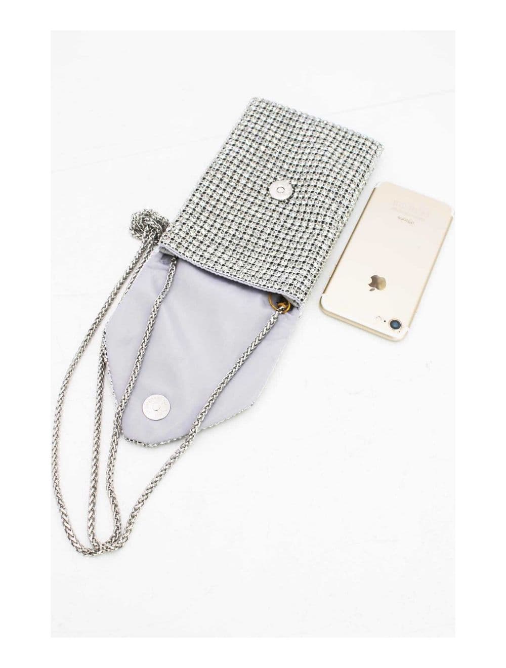 Pochette Soirée Avec Strasse -22P-5602-Argent — vue 4