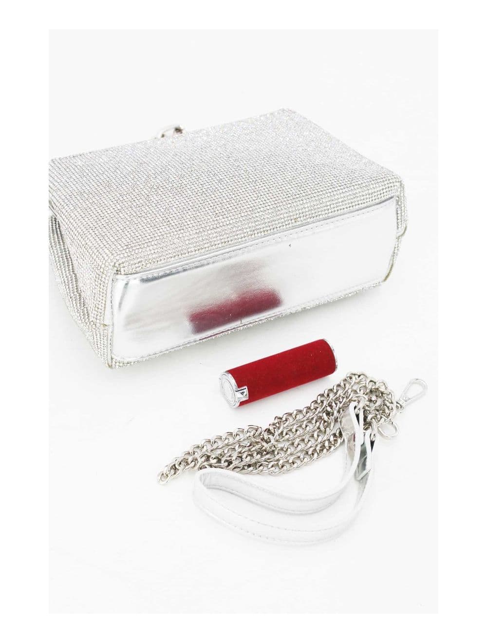 Pochette Soirée ou Mariage Avec Strass -22P-5387-Argent — vue 3