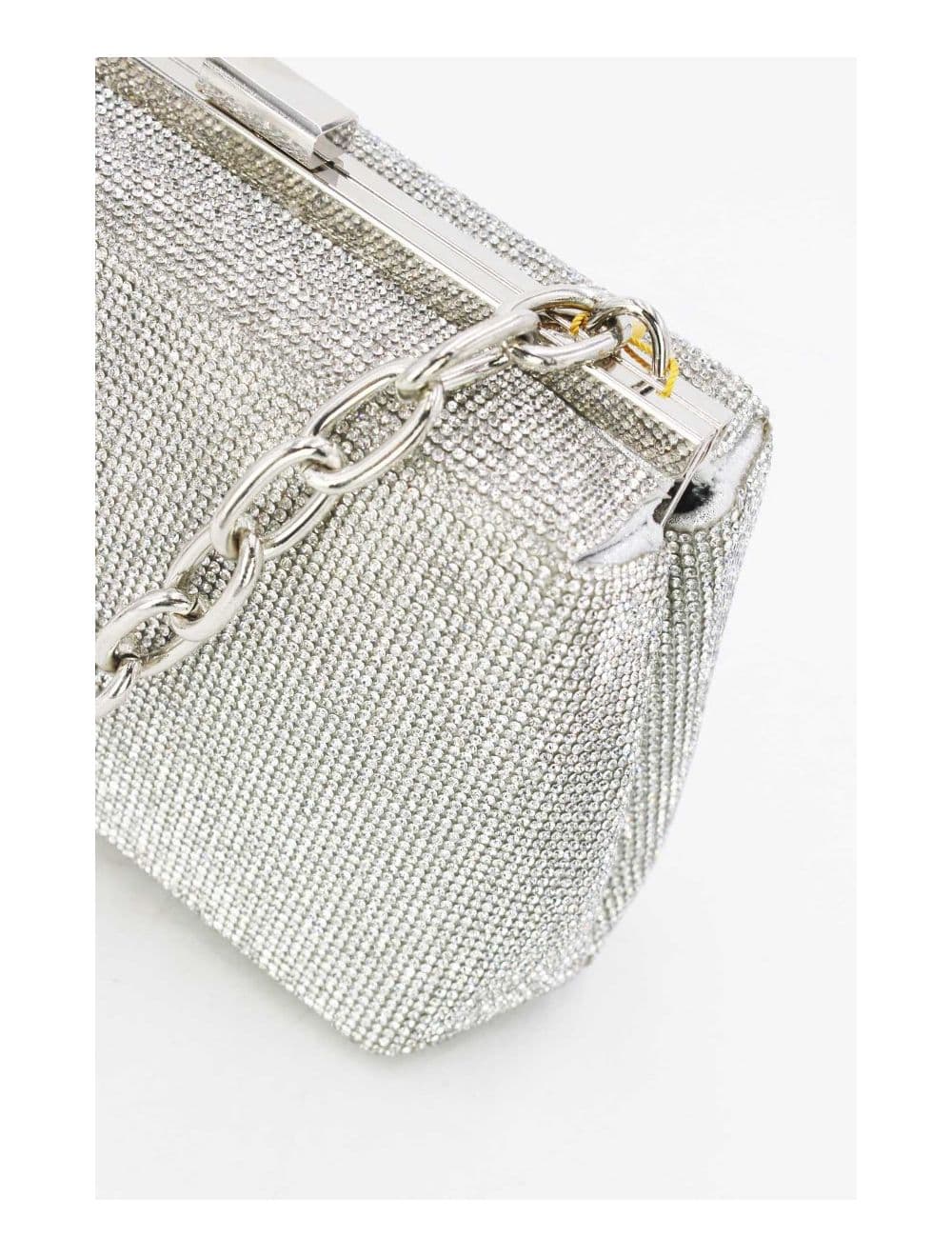 Pochette Soirée ou Mariage Avec Strass -22P-5387-Argent — vue 4