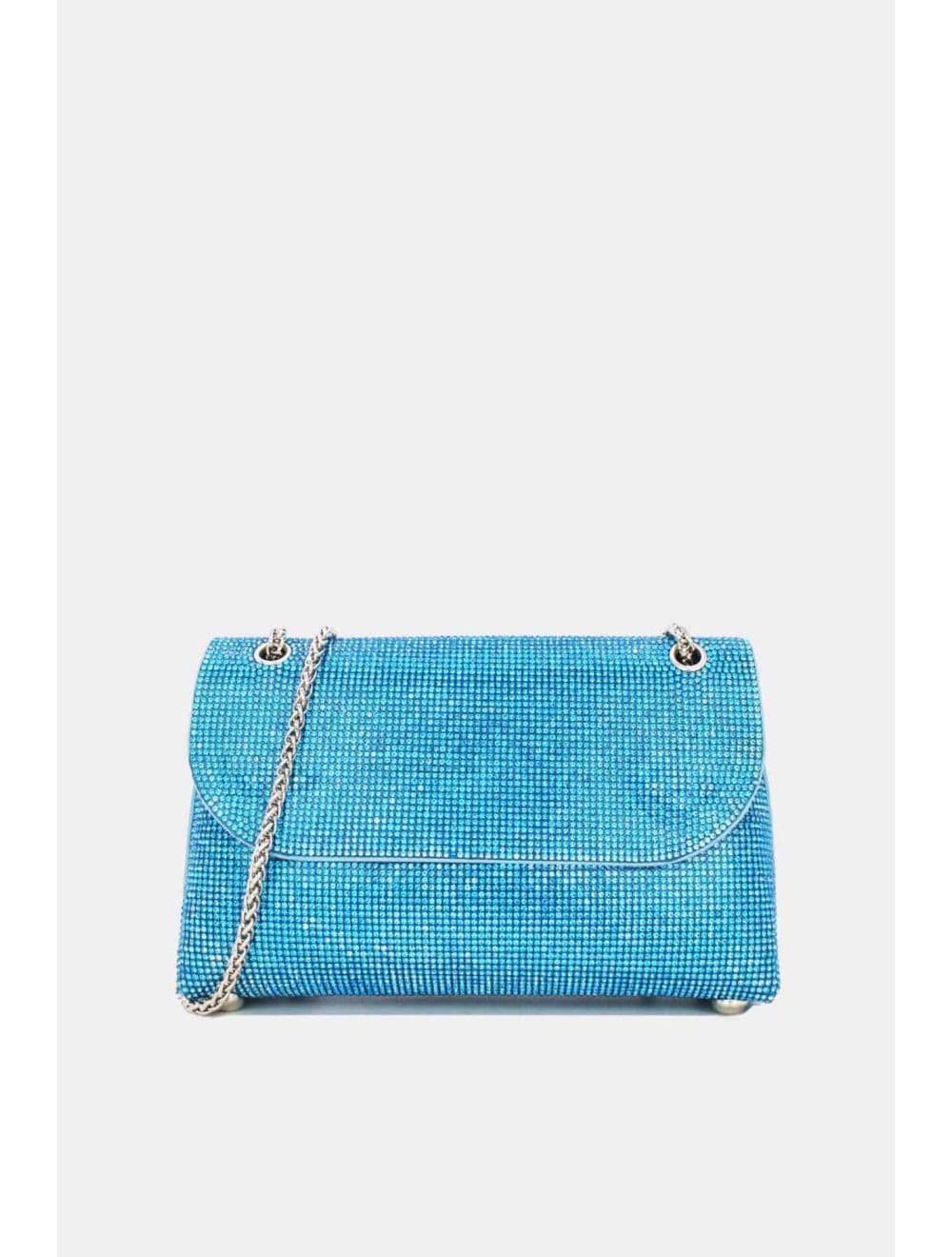 Pochette Soirée ou Mariage Avec Strass -21P-5115-Bleu