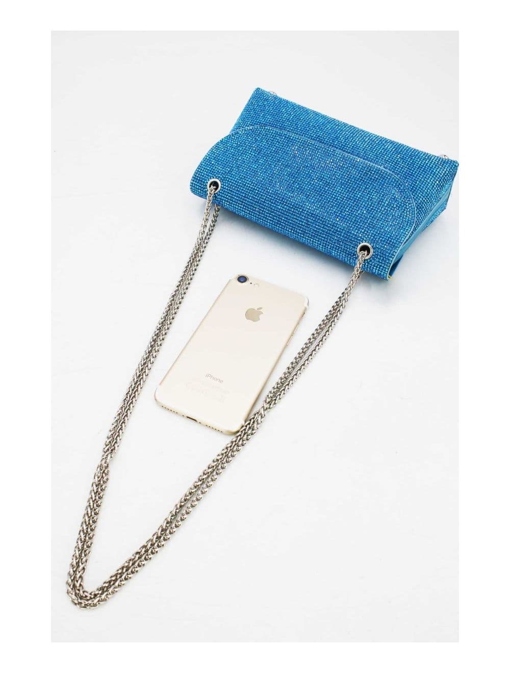Pochette Soirée ou Mariage Avec Strass -21P-5115-Bleu — vue 4