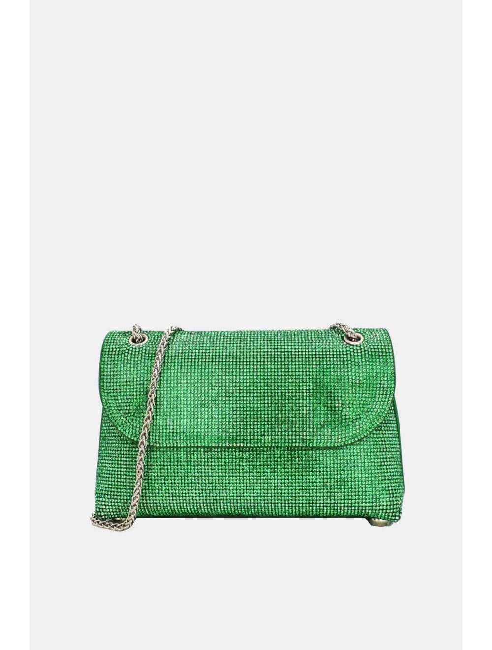 Pochette Soirée ou Mariage Avec Strass -21P-5115-Vert Foncé