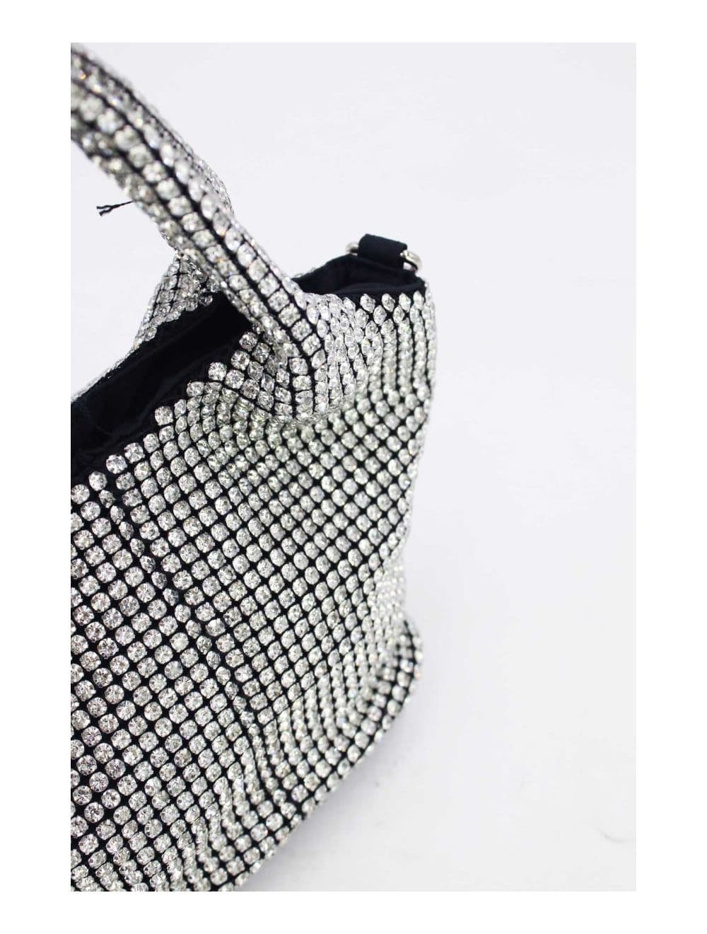 Sac À Main Seau Diamant Strass Pour Femmes-22P-5605-Noir — vue 3