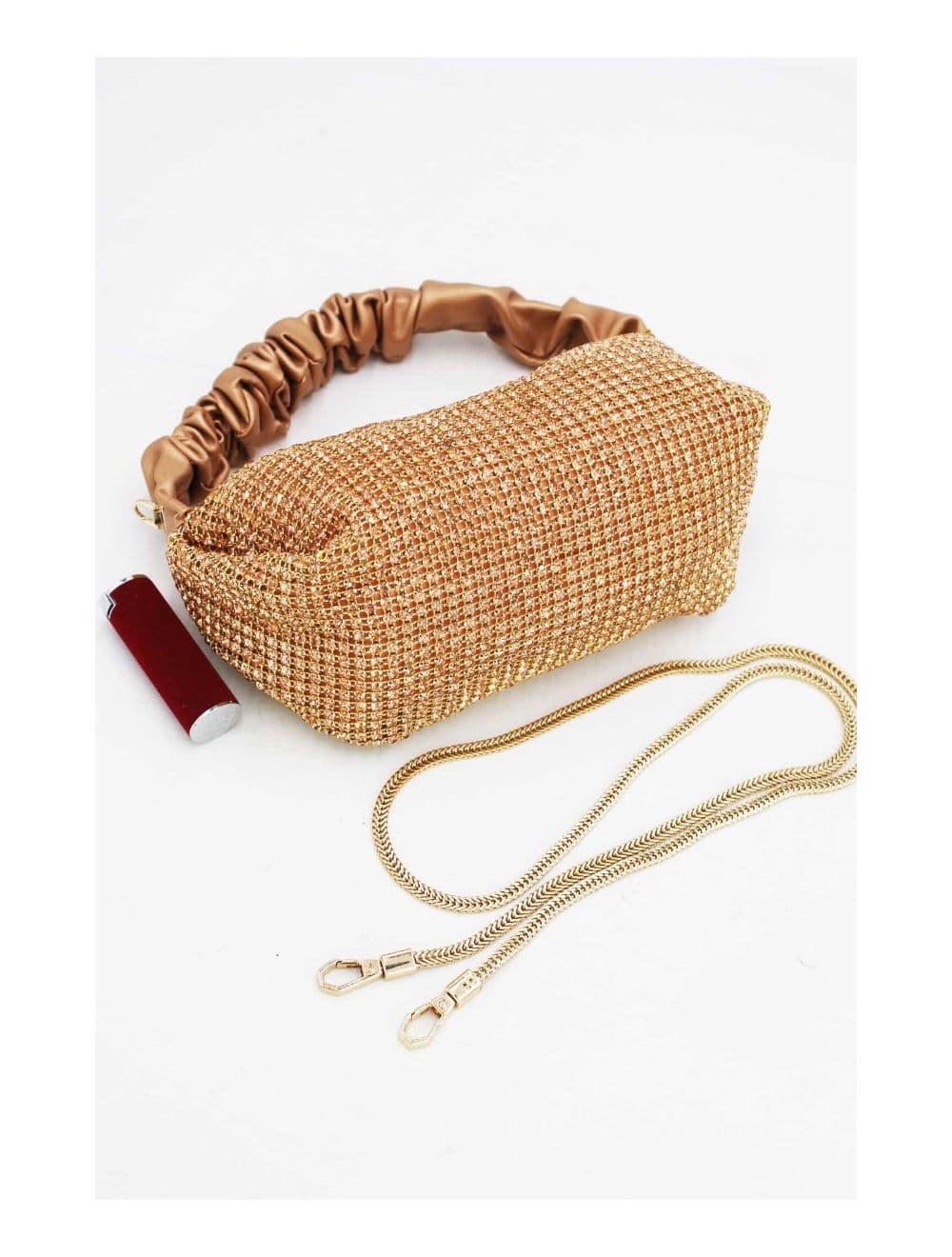 Sac Soirée ou Mariage Avec Strass-22P-5388-Champagne — vue 4