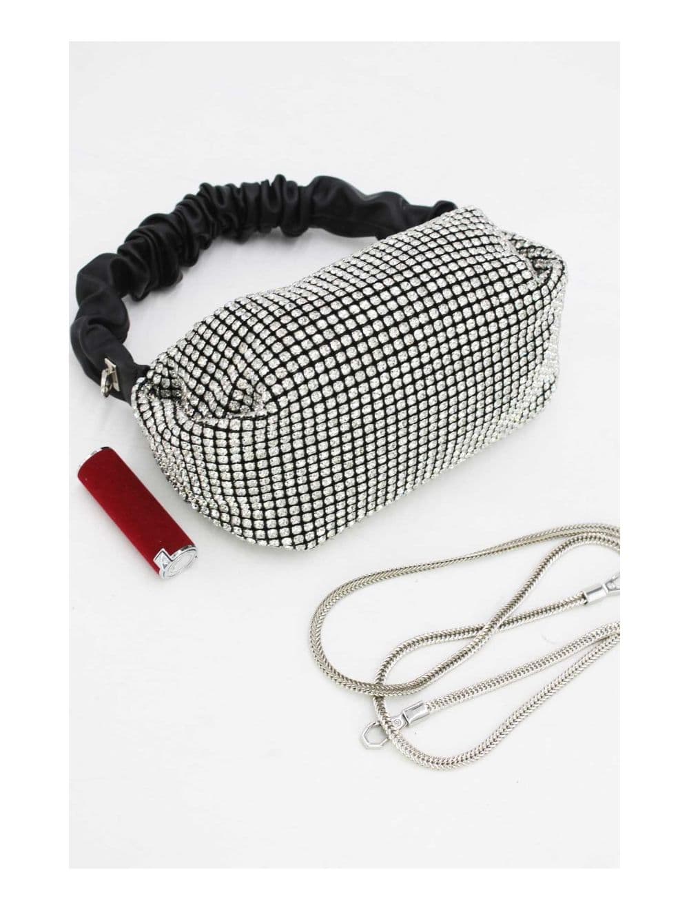 Sac Soirée ou Mariage Avec Strass-22P-5388-Black/White — vue 4