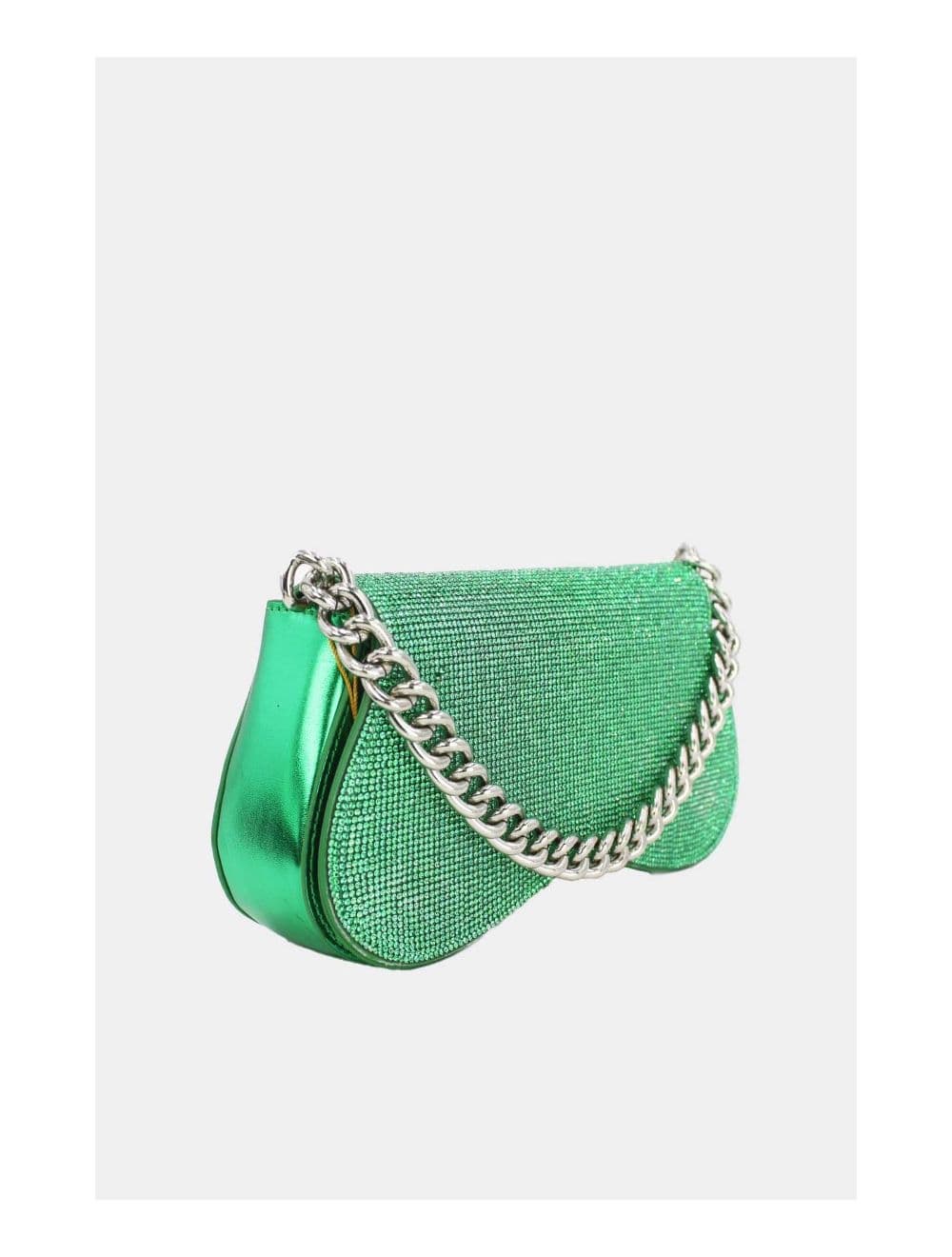 Sac Soirée ou Mariage Strass Avec Chaîne 22P-5653-Green — vue 3