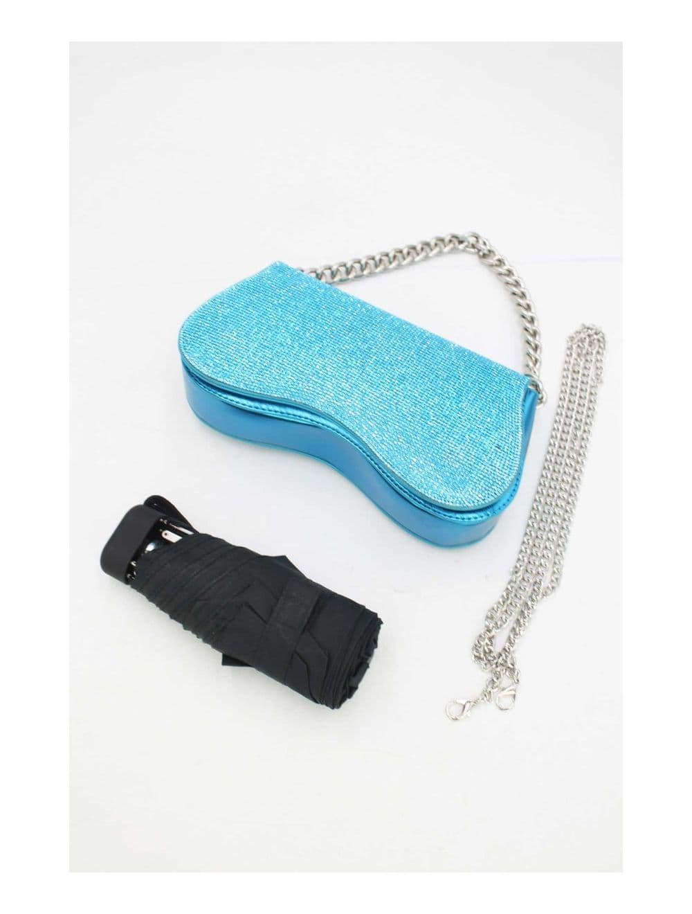 Sac Soirée ou Mariage Strass Avec Chaîne 22P-5653-Blue