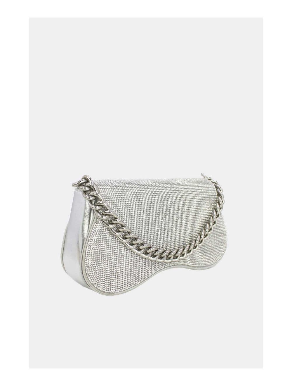 Sac Soirée ou Mariage Strass Avec Chaîne 22P-5653-Silver — vue 3