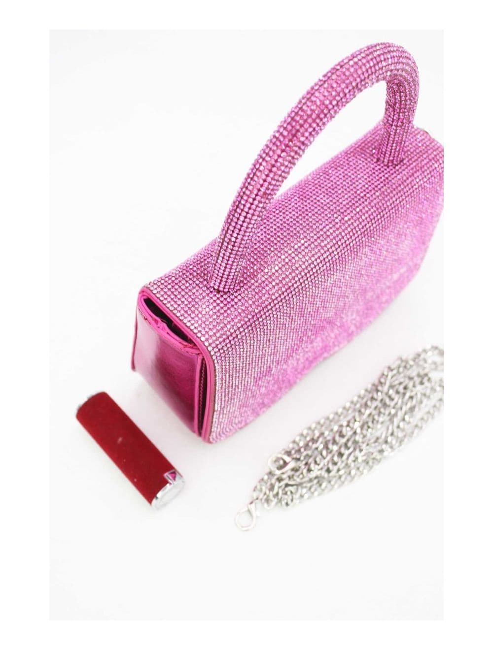 Sac Soirée ou Mariage Avec Strass  22P-5655-Rose
