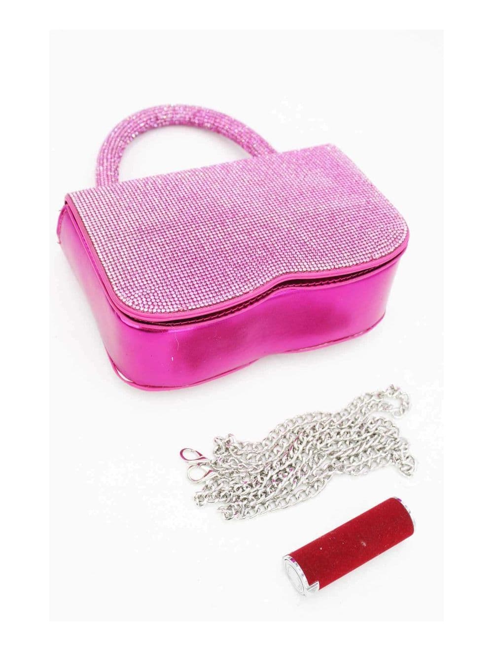 Sac Soirée ou Mariage Avec Strass  22P-5655-Rose — vue 4