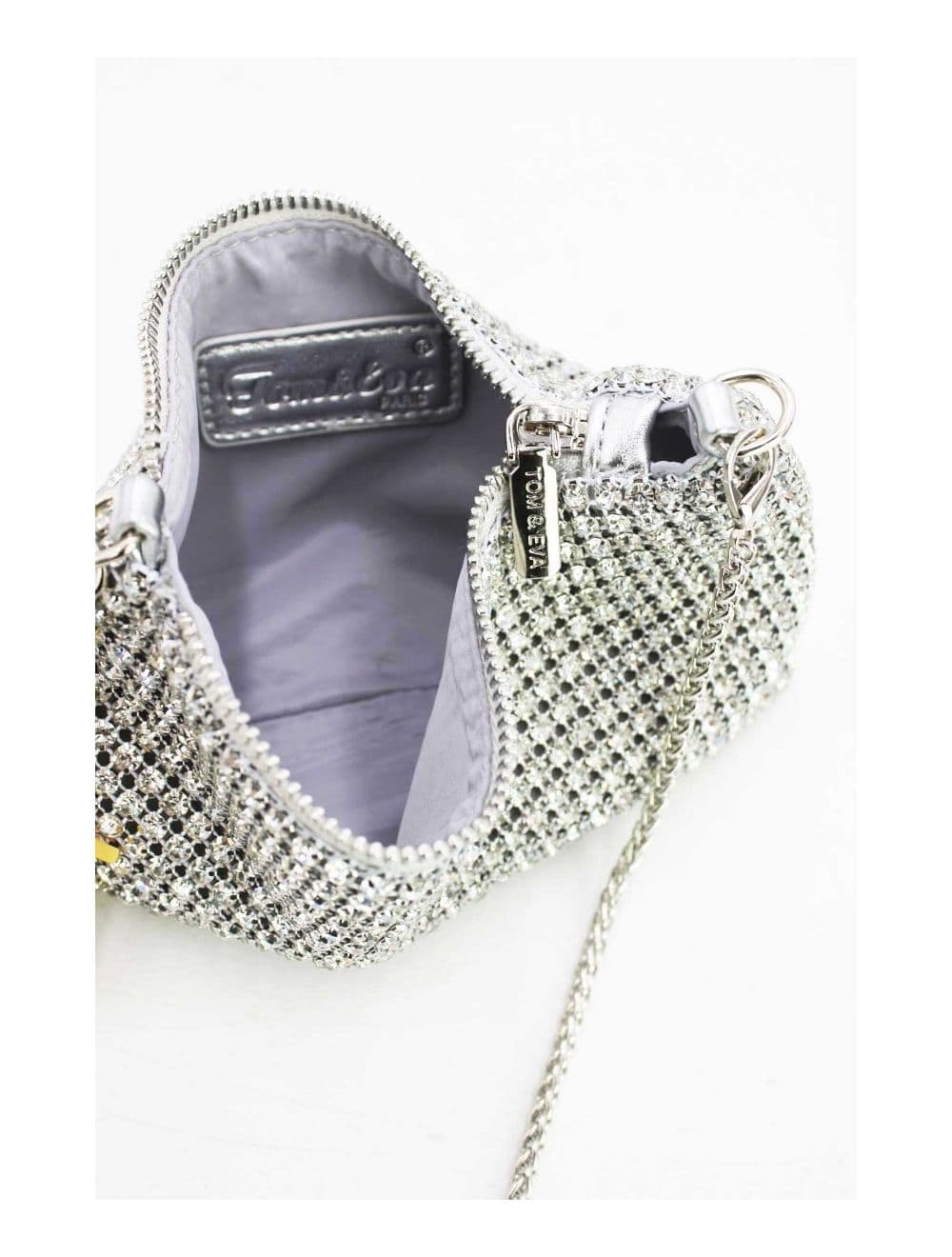 Pochette Soirée Avec Strasse -22P-5601-Silver