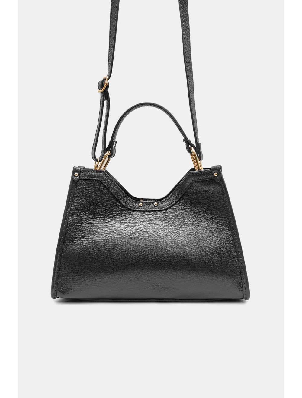 Sac à Main En Cuir Vachette Grainée Avec Pochette Amovible 4174 SABRINE-Noir — vue 4