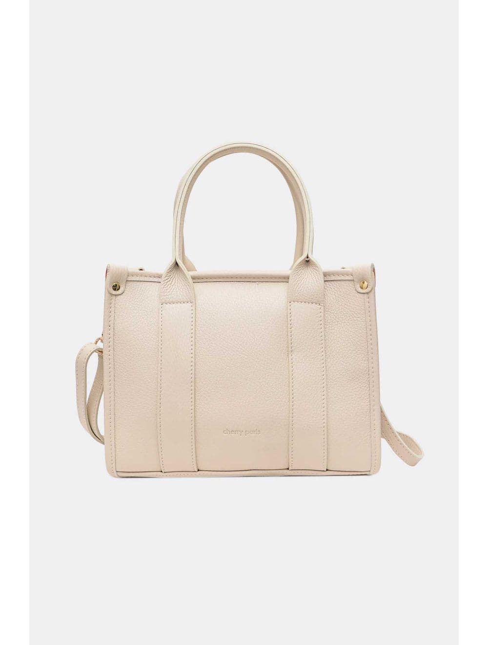 Sac Porté Main En Cuir De Vachette Grainée 4168 BAYA-Beige — vue 3