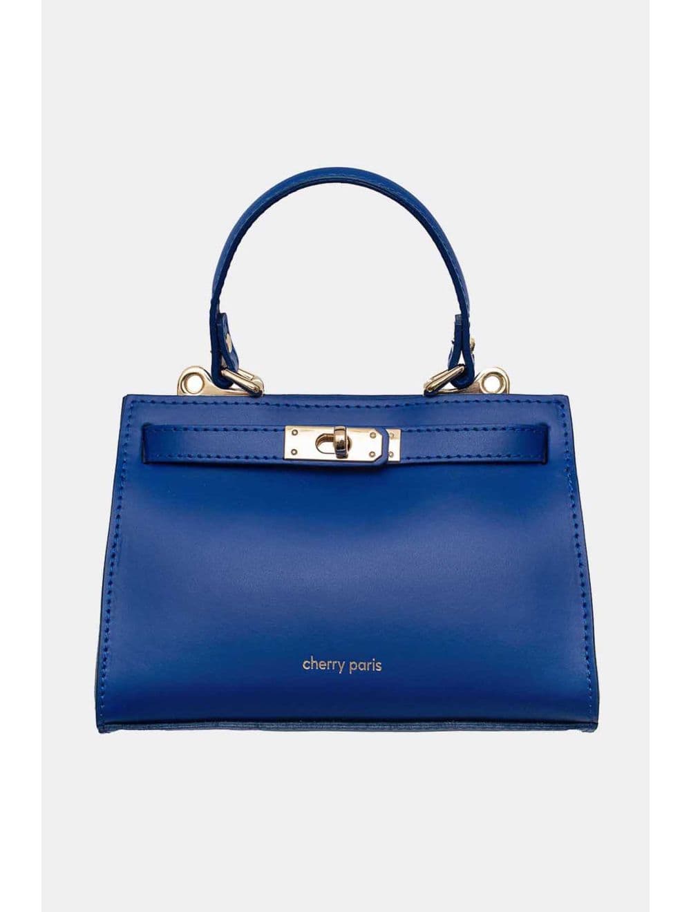 [LAST ONE]Sac Porté Main en Croûte de Cuir Vachette Lisse CARMEN-4029-Bleu Roi — vue 3