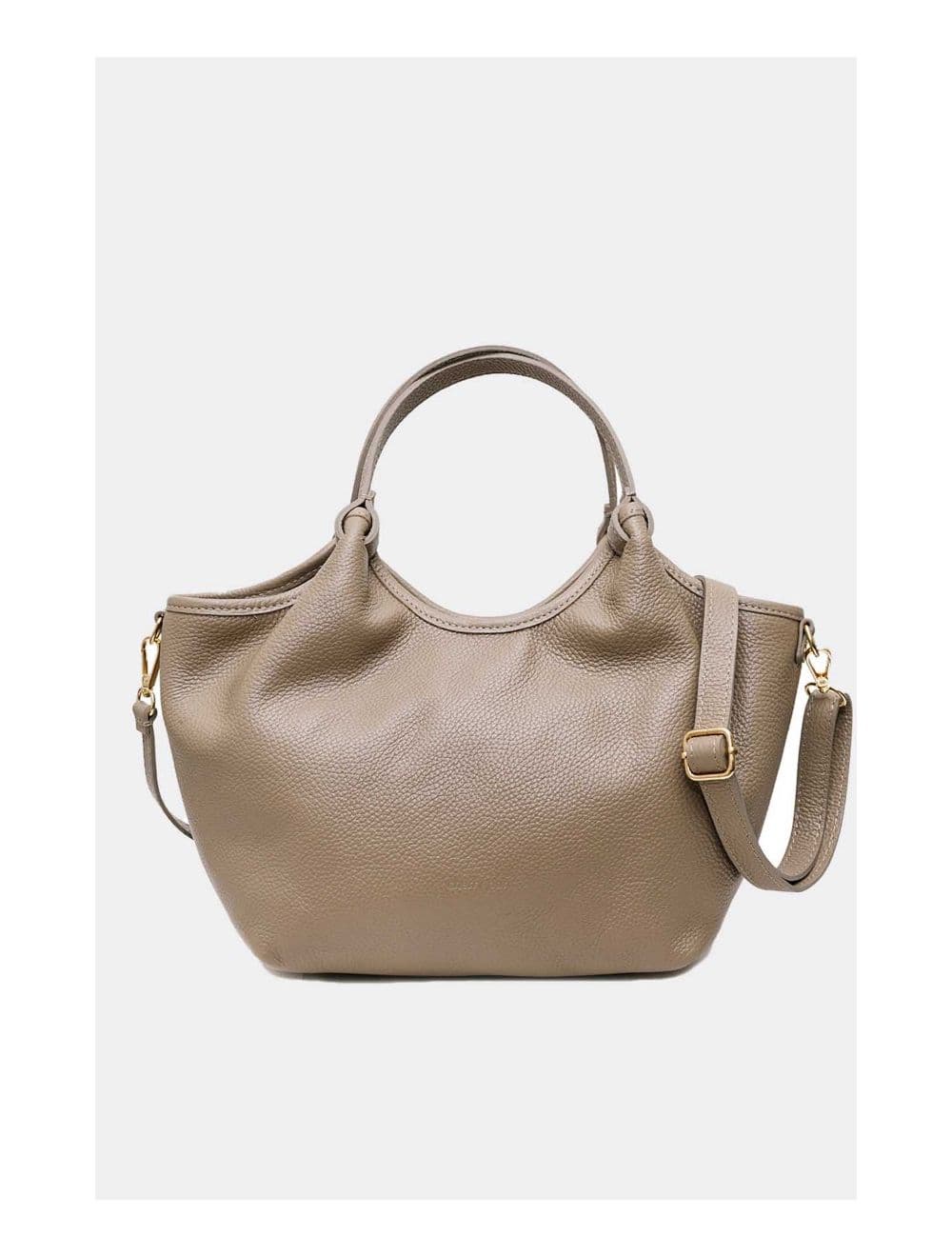 Sac à Main En Cuir de Vachette Grainée 4142 ALLEY-Taupe
