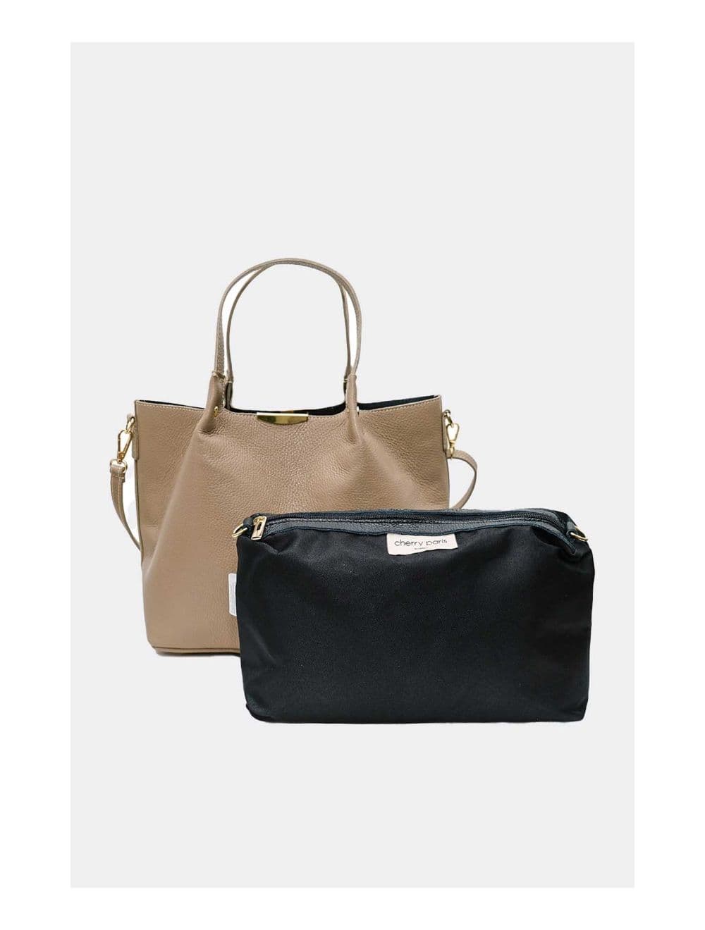 Sac à Main En Cuir de Vachette Grainé 4141 SHANON-TAUPE