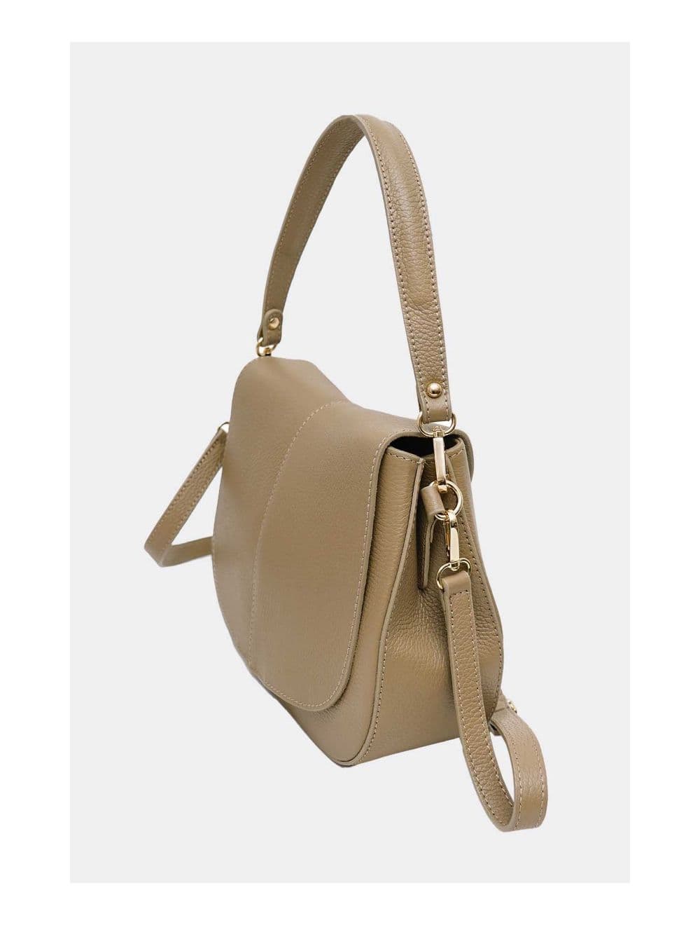 Sac Porté Épaule En Cuir Vachette Grainée 4137 LAYANA-TAUPE — vue 3