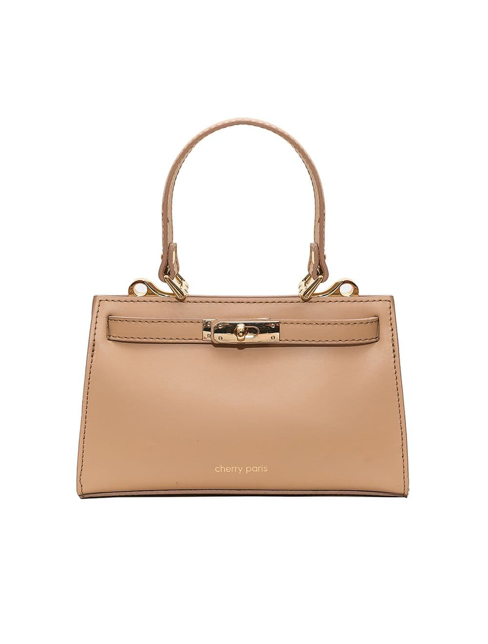 Sac Porté Main en Croûte de Cuir Vachette Lisse CARMEN-4029-Sable