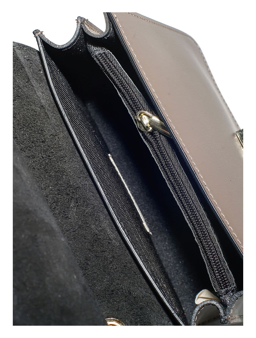 Sac porté main en croûte de cuir de vachette lisse RITA-4008-Taupe Fonce — vue 4