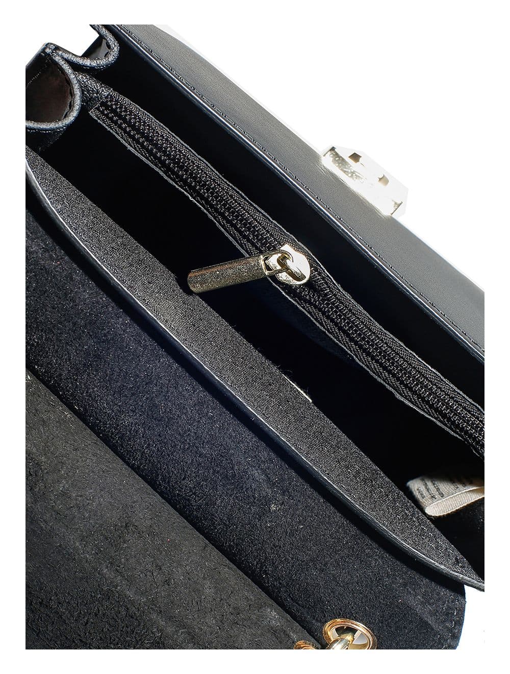 Sac porté main en croûte de cuir de vachette lisse RITA-4008-Noir — vue 3