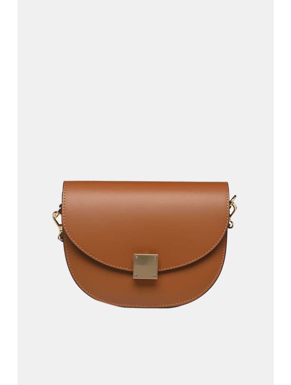 Sac Porté Croisé En Croûte De Cuir De Vachette Lisse 4109 ZINA-Brown — vue 3