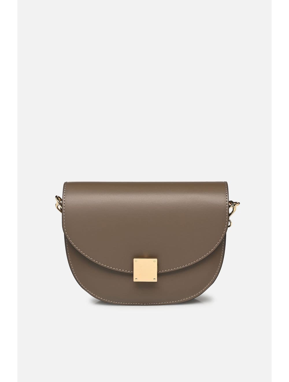 Sac Porté Croisé En Croûte De Cuir De Vachette Lisse 4109 ZINA-Taupe