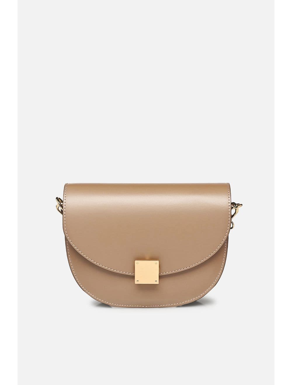 Sac Porté Croisé En Croûte De Cuir De Vachette Lisse 4109 ZINA-Sable
